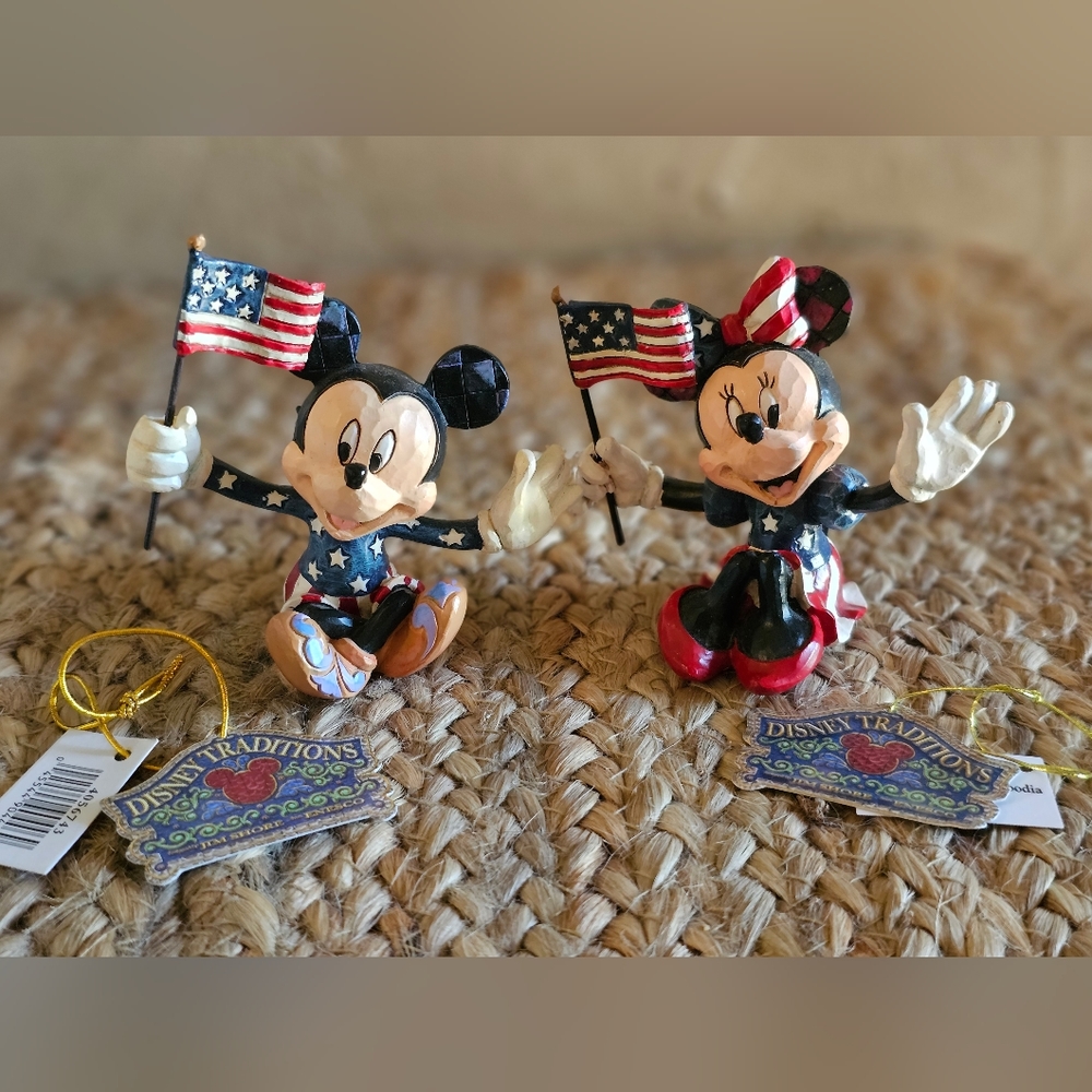 Mickey & Minnie Jim Shore patriotic figurines